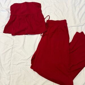 Babydoll Top and Wide Leg Pant Set